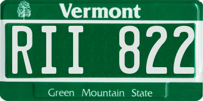 VT license plate RII822