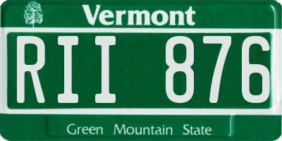 VT license plate RII876