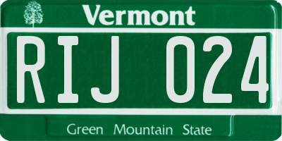 VT license plate RIJ024