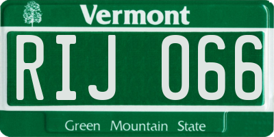 VT license plate RIJ066