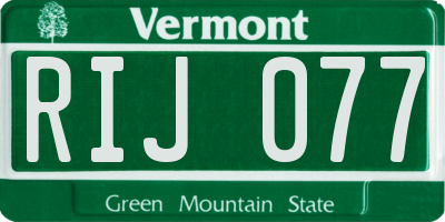 VT license plate RIJ077