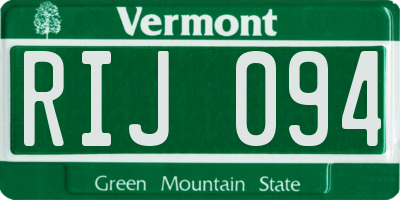VT license plate RIJ094