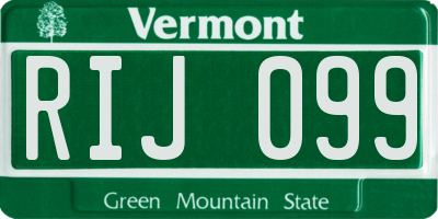 VT license plate RIJ099