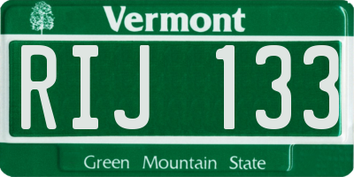 VT license plate RIJ133