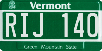 VT license plate RIJ140