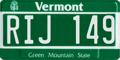 VT license plate RIJ149