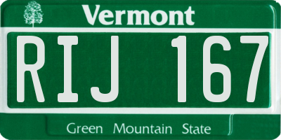 VT license plate RIJ167