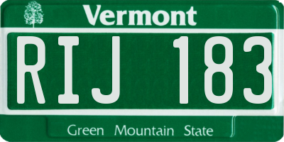 VT license plate RIJ183