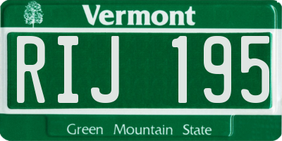 VT license plate RIJ195