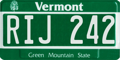 VT license plate RIJ242