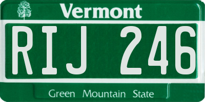 VT license plate RIJ246