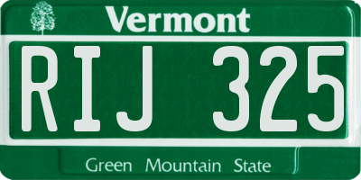VT license plate RIJ325