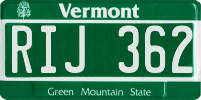 VT license plate RIJ362