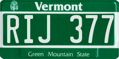 VT license plate RIJ377