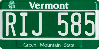 VT license plate RIJ585