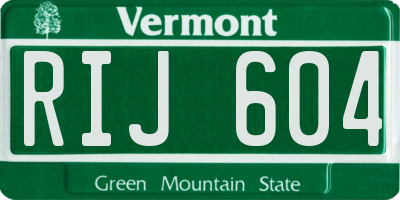 VT license plate RIJ604