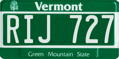 VT license plate RIJ727