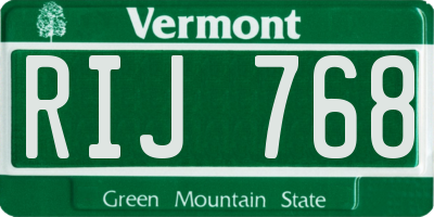 VT license plate RIJ768