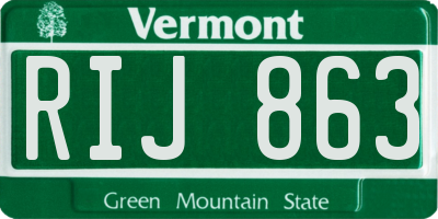 VT license plate RIJ863