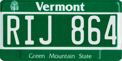 VT license plate RIJ864