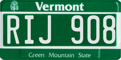 VT license plate RIJ908