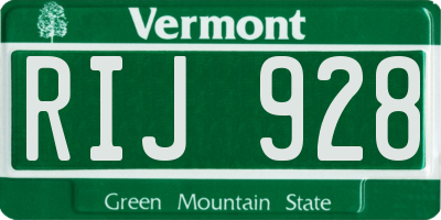 VT license plate RIJ928