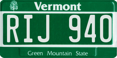 VT license plate RIJ940