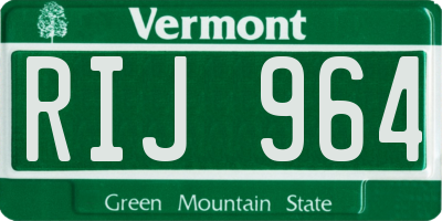 VT license plate RIJ964