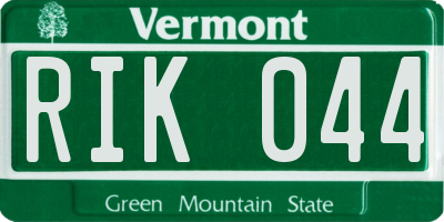 VT license plate RIK044
