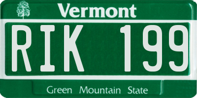 VT license plate RIK199