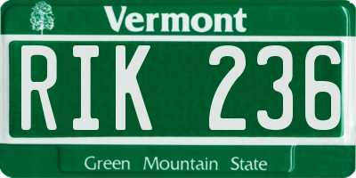 VT license plate RIK236
