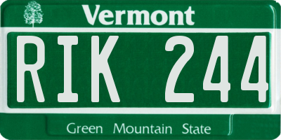 VT license plate RIK244