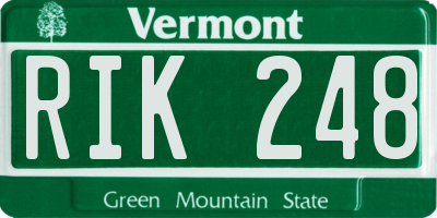 VT license plate RIK248
