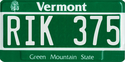 VT license plate RIK375