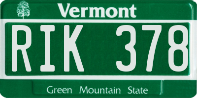 VT license plate RIK378