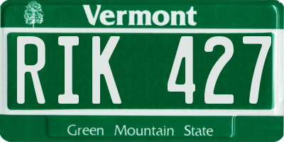 VT license plate RIK427
