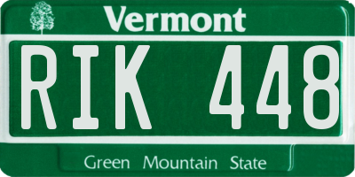 VT license plate RIK448