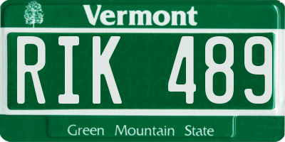 VT license plate RIK489