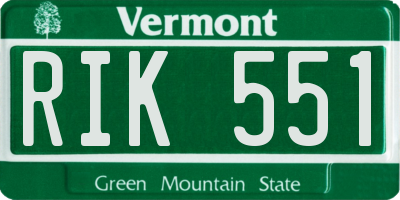 VT license plate RIK551