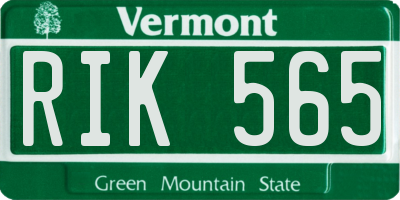 VT license plate RIK565