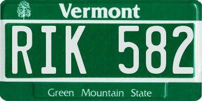 VT license plate RIK582