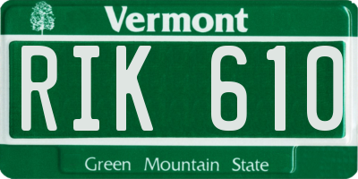 VT license plate RIK610