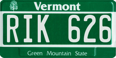 VT license plate RIK626
