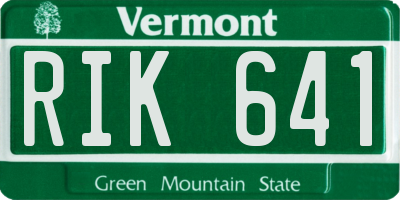 VT license plate RIK641