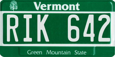 VT license plate RIK642