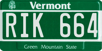 VT license plate RIK664