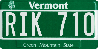 VT license plate RIK710