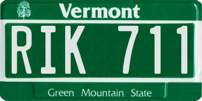 VT license plate RIK711