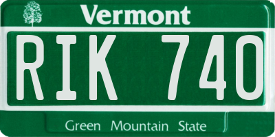 VT license plate RIK740