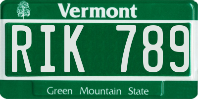 VT license plate RIK789